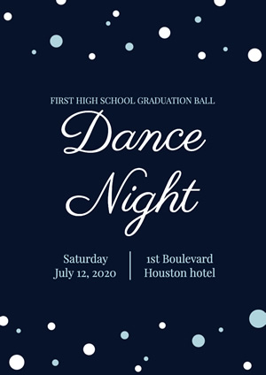 Blue High School Graduation Prom Poster Design