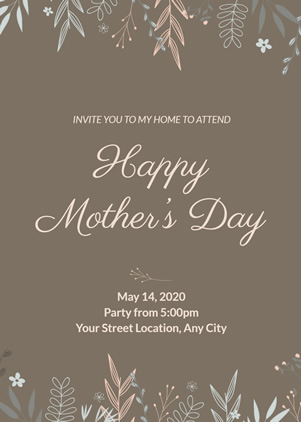 Happy Mother's Day Party Invitation Design