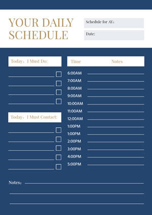 Daily Schedule Design