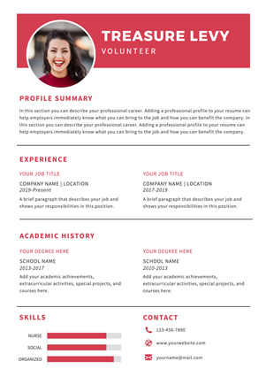 Volunteer Resume Design