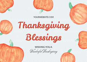 Pumpkin And Thanksgiving Day Card Design