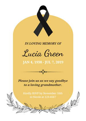 Simple Funeral Invitation Design