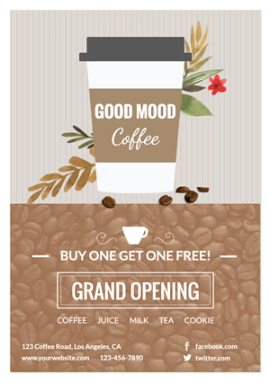 Framed Cafe Grand Opening Flyer Design