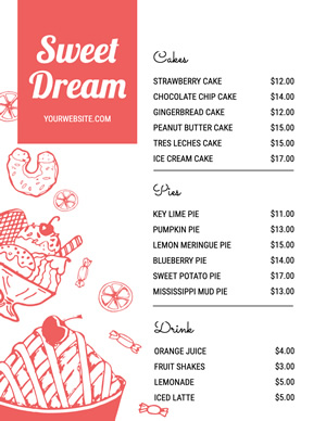 Sweet Dessert Menu Design