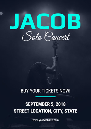 Blue Solo Concert Poster Design