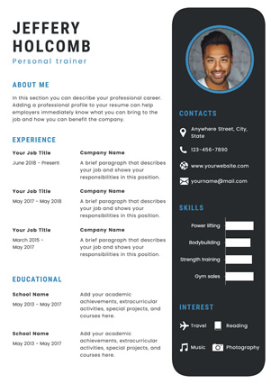 Trainer Resume Design