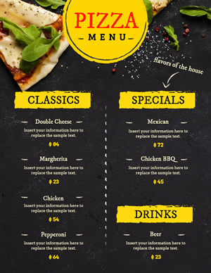 Pizza Menu Design