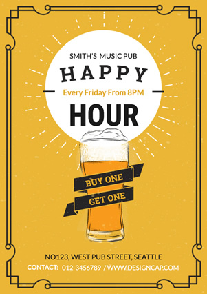 Happy Hour 01 Flyer Design