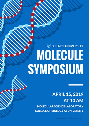 Blue Helical Structure Biology Poster Design