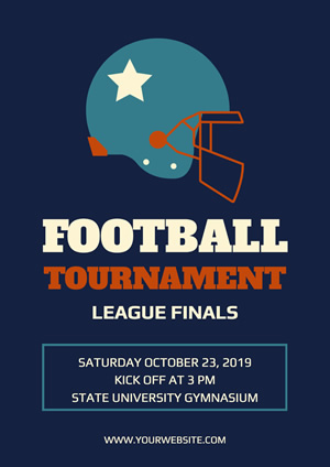 Blue Football Tournament Poster Design