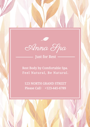 Floral Pink Spa Flyer Design