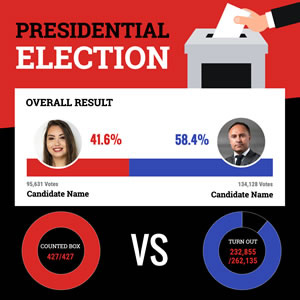 Election Results Pie Chart Design