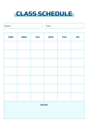 University Class Schedule Design