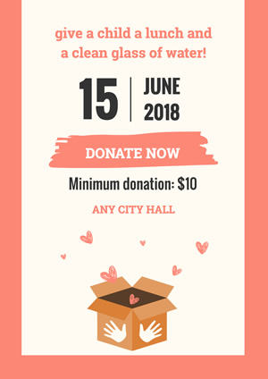 Framed White Donation Poster Design