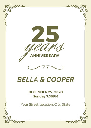 25th Anniversary Invitation Design