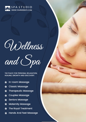 Blue Spa Services Menu Poster Design