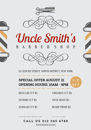 Life Barber Shop Flyer Design