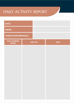 Daily Routine Report Design