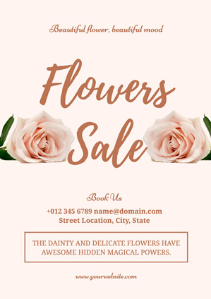 Light Pink Rose Flower Poster Design