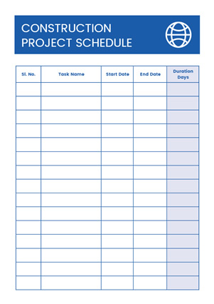 Construction Project Schedule Design