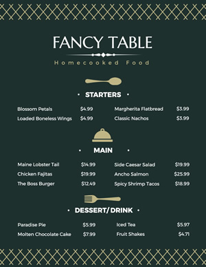 Restaurant Menu Design