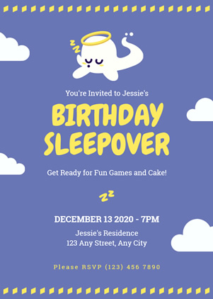 Cute Sleepover Invitation Design