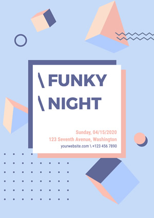 Geometrical Funky Night Poster Design